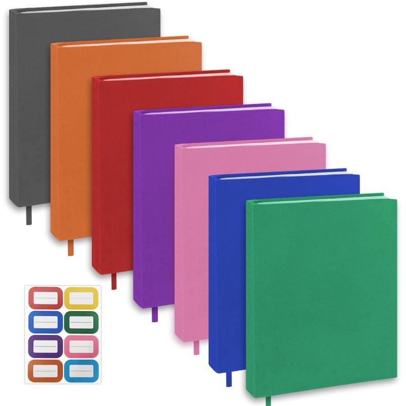 KICNIC Jumbo Book Covers 7 Pack, 9x11 Inch Stretchable Book Sox Suitable for Most Hardcover Books, Up to 10 Inch x 12.5 Inch, Washable and Reusable Protective Textbook Covers with Label Sticker - Image 1